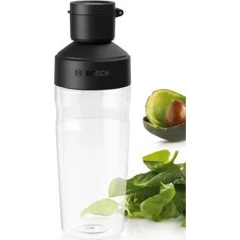 Bosch MMZV0BT1 ToGo Flasche 500 ml Tritan Schwarz/Transparent für VitaPower Mixer