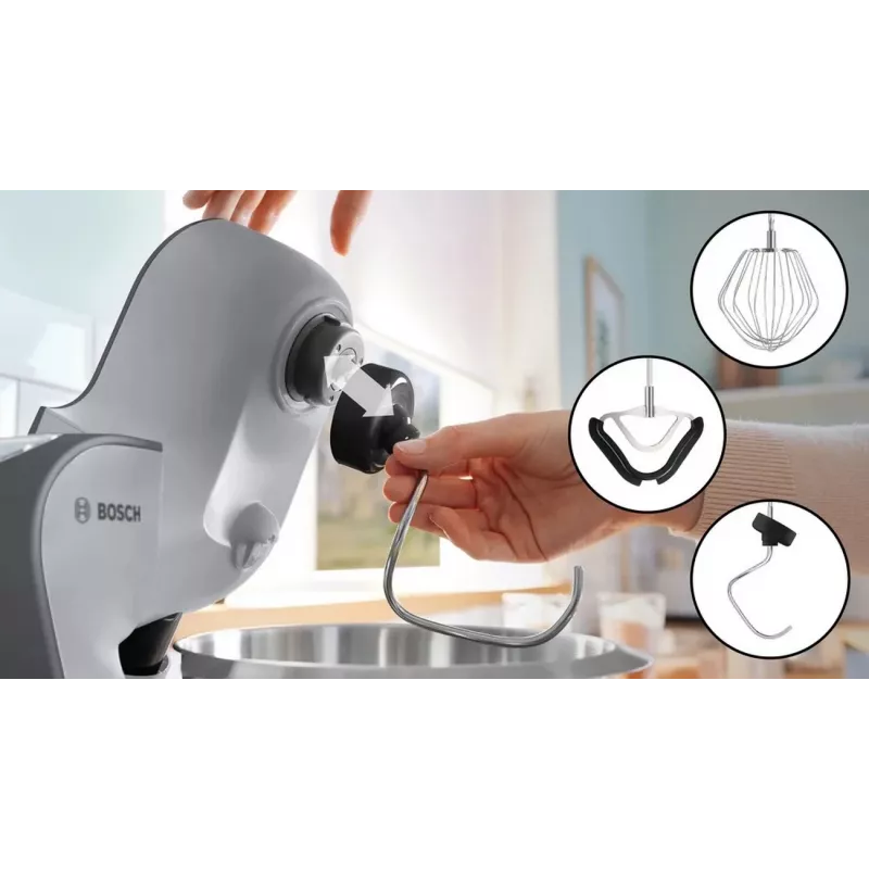 Bosch MUM58359 Küchenmaschine Rubinrot/Silber 1000W 3,9L Edelstahlschüssel