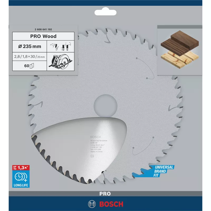 Bosch Power Tools PRO Holz-Kreissägeblatt 235 mm, 60 Zähne, 30 mm Bohrung für Handkreissägen