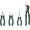 Bosch Powertools 4-teiliges Zangen-Set 1600A02W7K mit Kombinations-, Seitenschneider-, Spitz- und Wasserpumpenzange, Grün/Schwarz