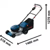 BOSCH POWERTOOLS Akku-Rasenmäher GRA 18V2-46SP Professional, 36V (2x18V), Blau, 2x 5,5 Ah Lithium-Ionen-Akku, Ladegerät