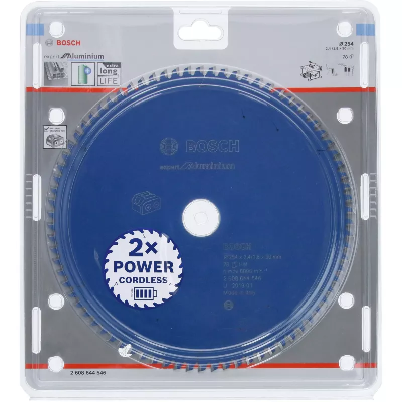 BOSCH POWERTOOLS Expert für Aluminium Kreissägeblatt 254mm x 30mm Bohrung, 78 Zähne, HLTCG, für Akku-Tischkreissägen
