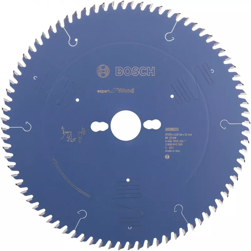 Bosch PowerTools Expert for Wood Kreissägeblatt 250 mm, 80 Zähne, 30 mm Bohrung, ATB, für Tischkreissägen