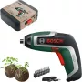 BOSCH Powertools IXO 7 Anniversary Set 3.6V Akku-Schrauber (Grün/Schwarz, Li-Ion 2.0Ah, Bit-Set, Seed Balls, Koffer)