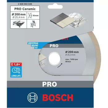 BOSCH POWERTOOLS PRO Keramik-Diamanttrennscheibe, Ø 200 mm (Bohrung 25,4 mm)