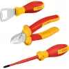Bosch PRO 3-teiliges Handwerkzeug-Set im L-BOXX Mini (Kombizange, Wasserpumpenzange, Universalmesser) Blau