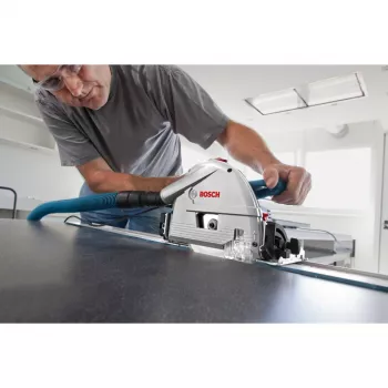 Bosch Professional GKT 55 GCE Tauchsäge mit Führungsschiene FSN 1400, 1400 W, Blau, L-BOXX