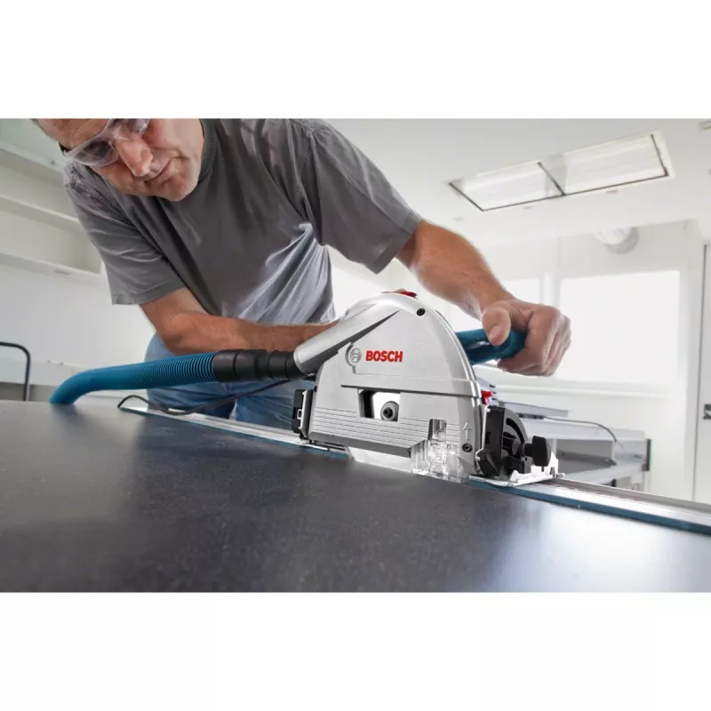 Bosch Professional GKT 55 GCE Tauchsäge mit Führungsschiene FSN 1400, 1400 W, Blau, L-BOXX