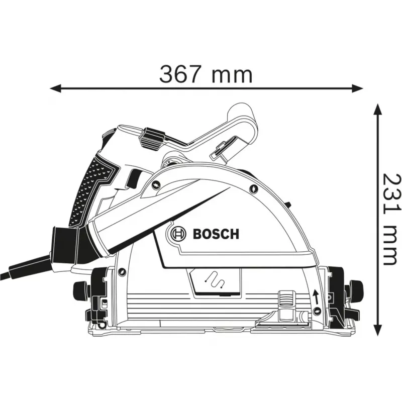 Bosch Professional GKT 55 GCE Tauchsäge mit Führungsschiene FSN 1400, 1400 W, Blau, L-BOXX