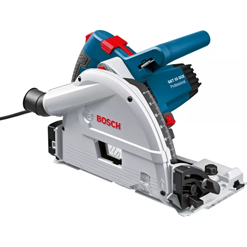 Bosch Professional GKT 55 GCE Tauchsäge mit Führungsschiene FSN 1400, 1400 W, Blau, L-BOXX