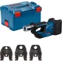 Bosch Professional GPT 18V-19 Akku-Presswerkzeug 18V Solo Kit SV (3 Compact SV Pressbacken, L-BOXX, ohne Akku/Ladegerät)