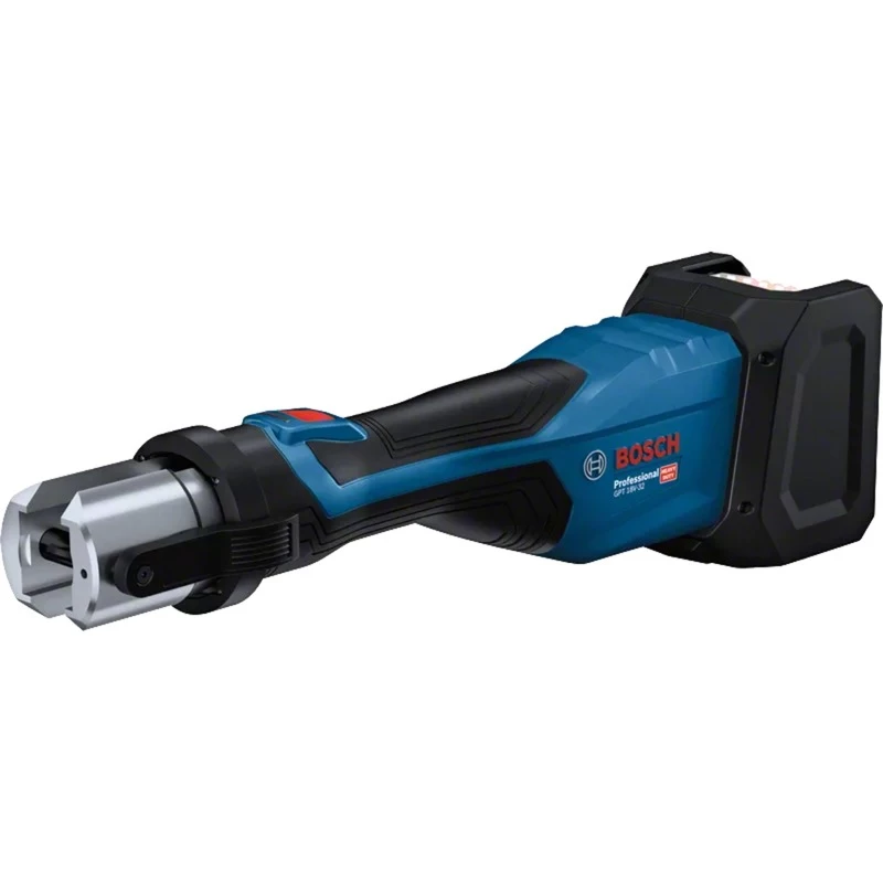 Bosch Professional GPT 18V-32 Akku-Presswerkzeug, Solo-Version, Kit TH, 18V, Blau, ohne Akku und Ladegerät, 3 Standard-TH-Pressbacken, im L-BOXX