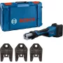 Bosch Professional GPT 18V-32 Akku-Presswerkzeug, Solo-Version, Kit TH, 18V, Blau, ohne Akku und Ladegerät, 3 Standard-TH-Pressbacken, im L-BOXX