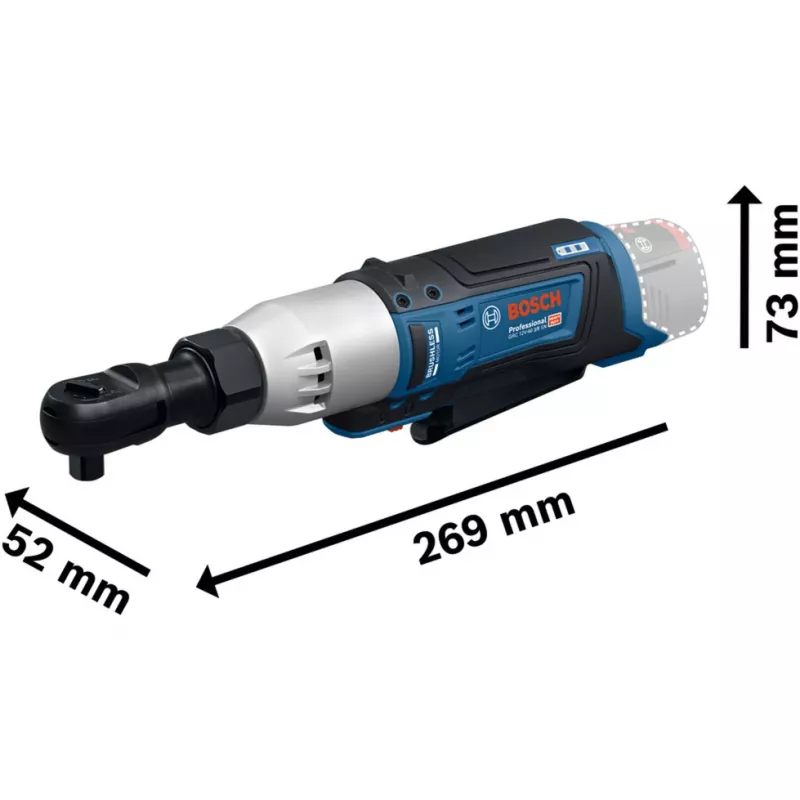 BOSCH Professional GRC 12V-60 3/8 SN Akku-Ratschenschlüssel, 3/8 Zoll Antrieb, 60 Nm, 12V, Blau/Schwarz (ohne Akku)