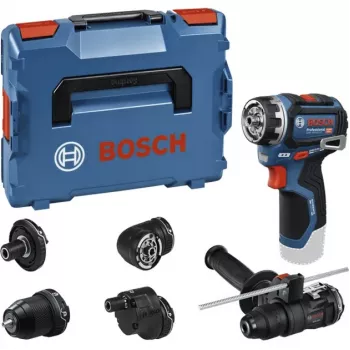 Bosch Professional GSR 12V-32 FC Akku-Bohrschrauber 12V (Blau/Schwarz, Gerät ohne Akku, 5 Adapter, L-BOXX)