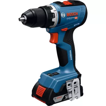 BOSCH Professional GSR 18V-65 Akku-Bohrschrauber, bürstenlos, 2x 5,0 Ah Li-Ion, L-BOXX, Handwerkzeugsatz