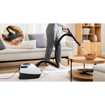 Bosch Serie 6 ProSilence Beutelstaubsauger BGB6SIL0L, Titanium Black, 600 W, 4 l Staubbeutel, HEPA-Filter, 66 dB(A)