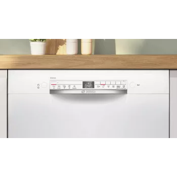 Bosch SMU2HTW08E Einbau-Geschirrspüler, 60 cm, 13 Maßgedecke, 5 Programme, Energieeffizienzklasse C, AquaStop, Weiß