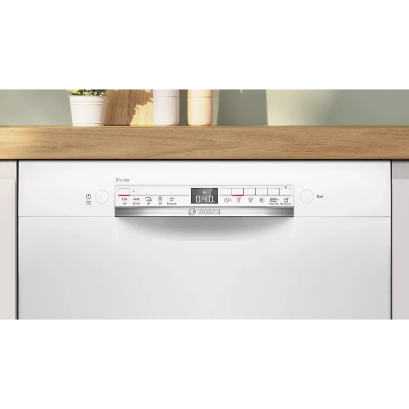 Bosch SMU2HTW08E Einbau-Geschirrspüler, 60 cm, 13 Maßgedecke, 5 Programme, Energieeffizienzklasse C, AquaStop, Weiß