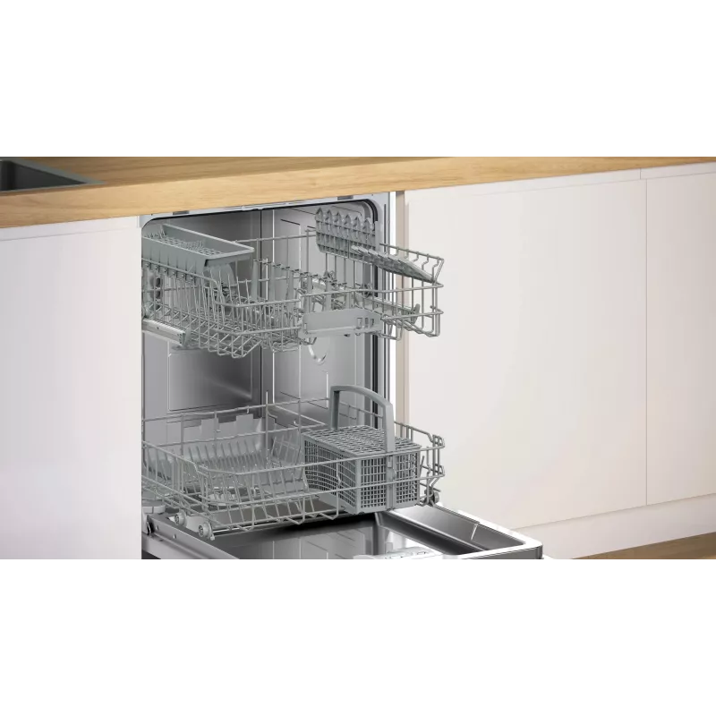 Bosch SMU2HTW08E Einbau-Geschirrspüler, 60 cm, 13 Maßgedecke, 5 Programme, Energieeffizienzklasse C, AquaStop, Weiß