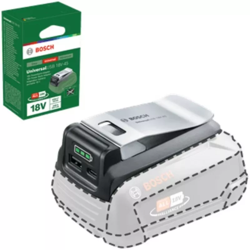 Bosch UniUSB 18V-15 Ladegerät für 18V POWER FOR ALL Akkus mit USB-C Anschluss (1600A02WS1)