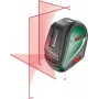 Bosch Universal Level 3 Kreuzlinienlaser mit Lotpunkten, 10 m Reichweite, roter Strahl, ±0,5 mm/m Genauigkeit, automatische Selbstnivellierung, 1/4 Zoll Stativgewinde, 4x AA Batterien 0603663904
