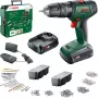 BOSCH UniversalImpact 18V Akku-Schlagbohrschrauber (Grün/Schwarz, 2x1,5 Ah Li-Ion, 241-teiliges Set)