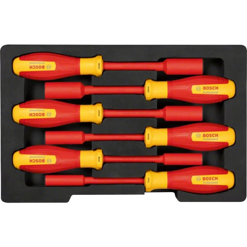 Bosch VDE Isolierter Schraubendrehersatz 1600A02NF3, 7-teilig, Schlitz/Kreuz/Pozidriv, 1000V, IEC 60900