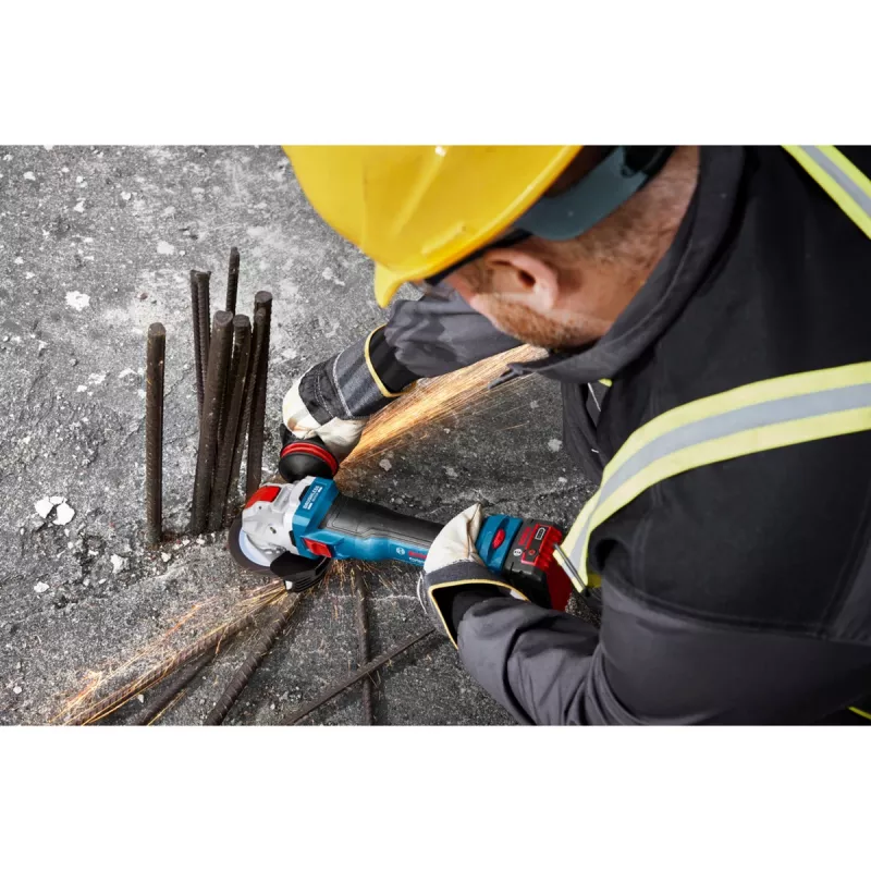 BOSCH X-LOCK Akku-Winkelschleifer GWX 18V-11 S Professional Solo, 18V, 125mm, Blau/Schwarz, ohne Akku