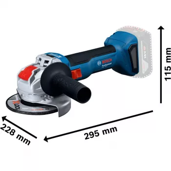 BOSCH X-LOCK Akku-Winkelschleifer GWX 18V-8 Professional Solo, 18V, Blau/Schwarz, 125 mm (ohne Akku)