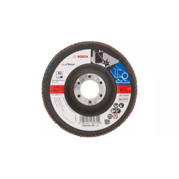 Bosch X571 Best for Metal Fächerschleifscheibe, 115 mm x 22,23 mm, Zirkonkorund, Körnung 40, konisch, 80 m/s, 13.300 U/min, für Stahl & Edelstahl 2608607336