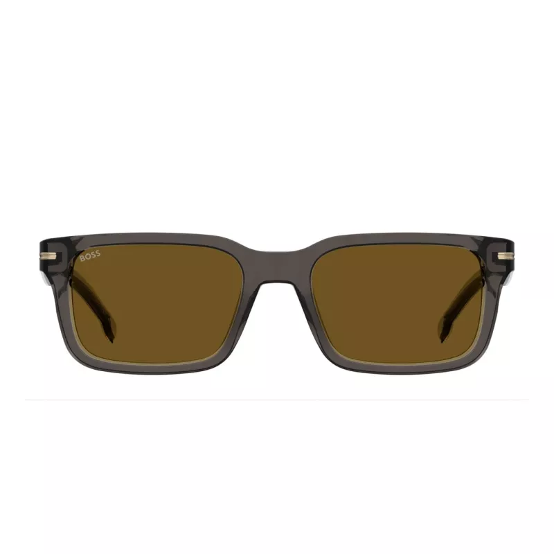 BOSS BOSS1628SKB7 Herren Rechteck-Sonnenbrille Dark Havana Grau