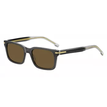 BOSS BOSS1628SKB7 Herren Rechteck-Sonnenbrille Dark Havana Grau
