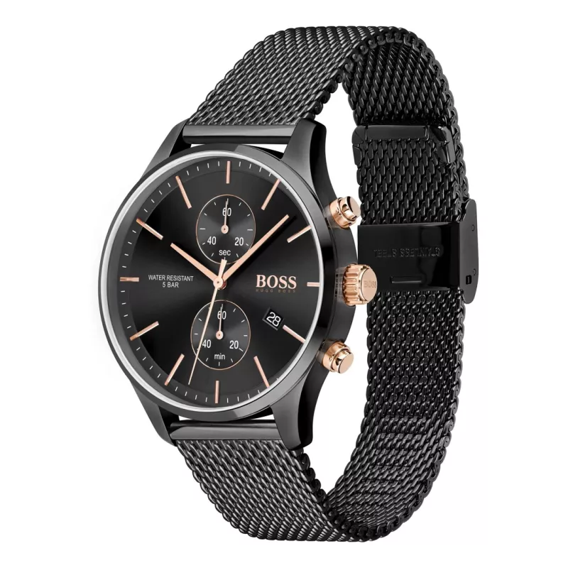 BOSS Hero Herren Quarz-Chronograph Uhr 1513811 42 mm Edelstahl Blaues Zifferblatt