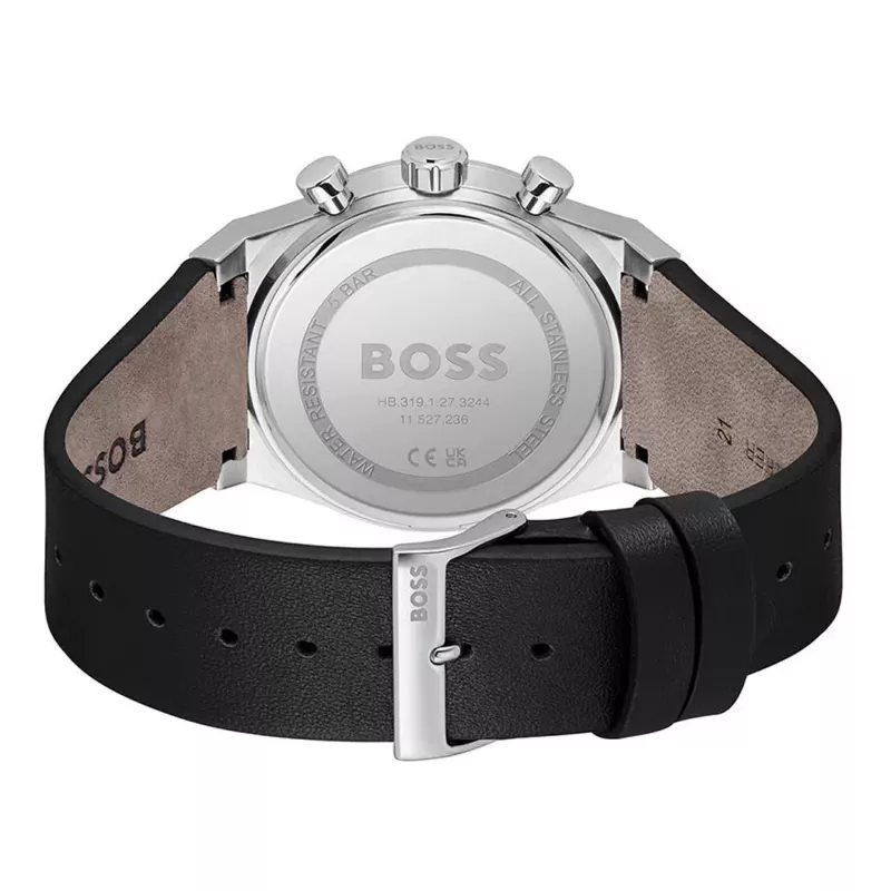 BOSS Hero Herren Quarz-Chronograph Uhr 1514218 41mm Edelstahl Blaues Zifferblatt