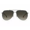 BOSS Man BOSS1447SKJ1G Rechteckige Sonnenbrille - Schwarzer Acetatrahmen, graue Polycarbonatgläser, UV400-Schutz