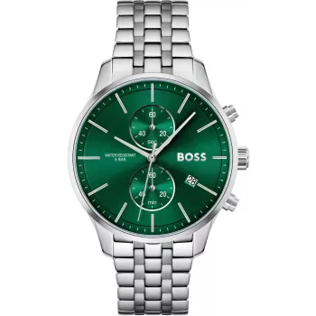 BOSS Herren Skymaster Chronograph Uhr 1513975 42mm Edelstahl Blaues Zifferblatt
