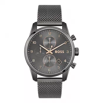 BOSS Herrenuhr 1513837 Skymaster Chronograph Blaues Zifferblatt Edelstahl 44mm