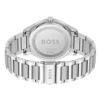 BOSS Herrenuhr 1513979 Pilot Edition 43mm blaues Zifferblatt braunes Leder
