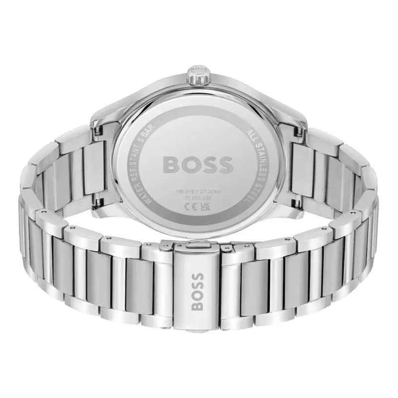 BOSS Herrenuhr 1513979 Pilot Edition 43mm blaues Zifferblatt braunes Leder
