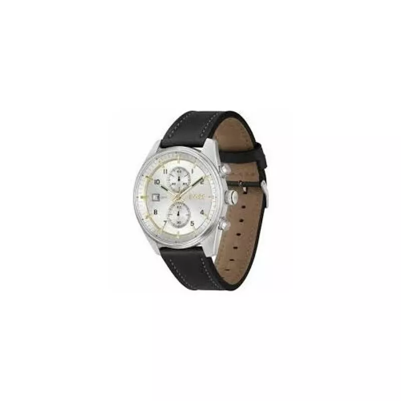 BOSS Herrenuhr 1514147 44mm Edelstahl Blaues Zifferblatt Chronograph