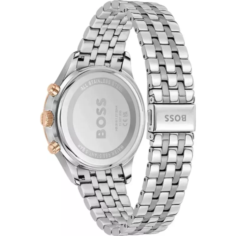 BOSS Herrenuhr 1514158 42mm Edelstahl blaues Zifferblatt Milanese Mesh Armband