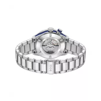BOSS Herrenuhr 1514177 42mm Edelstahl Blaues Zifferblatt Chronograph
