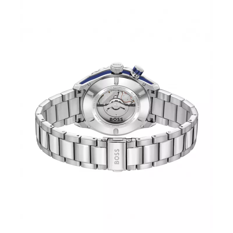 BOSS Herrenuhr 1514177 42mm Edelstahl Blaues Zifferblatt Chronograph