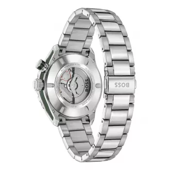 BOSS Herrenuhr 1514178 42mm Edelstahl Blaues Zifferblatt Chronograph