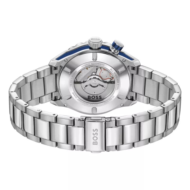BOSS Herrenuhr 1514212 42mm Edelstahl Blaues Zifferblatt Chronograph