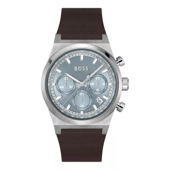 BOSS Herrenuhr 1514219 41mm Edelstahl Blaues Zifferblatt Chronograph