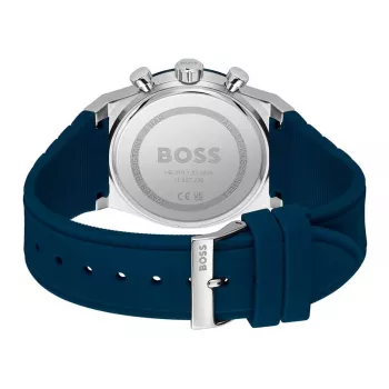 BOSS Herrenuhr 1514243 41mm Edelstahl Blaues Zifferblatt Chronograph