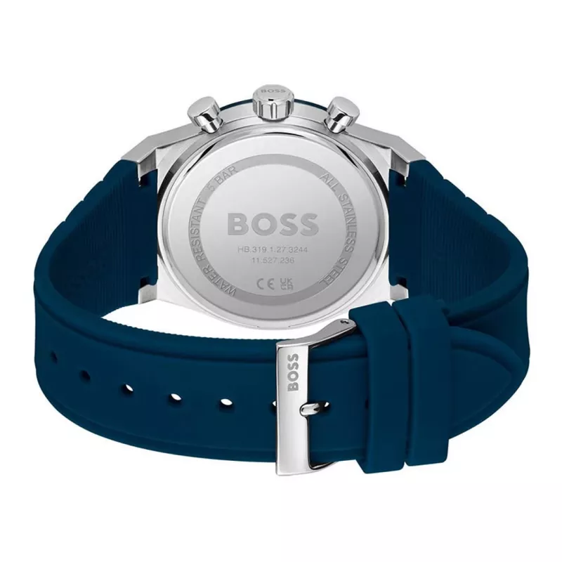 BOSS Herrenuhr 1514243 41mm Edelstahl Blaues Zifferblatt Chronograph
