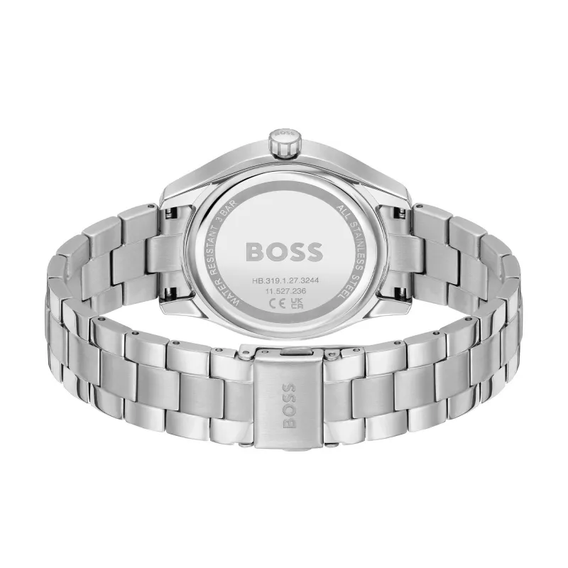 BOSS Peak Unisex Quarz Uhr 38mm Edelstahl Schwarzes Zifferblatt